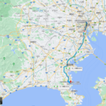 how to reach by public transportation from Kudan to the theme parks near Tokyo